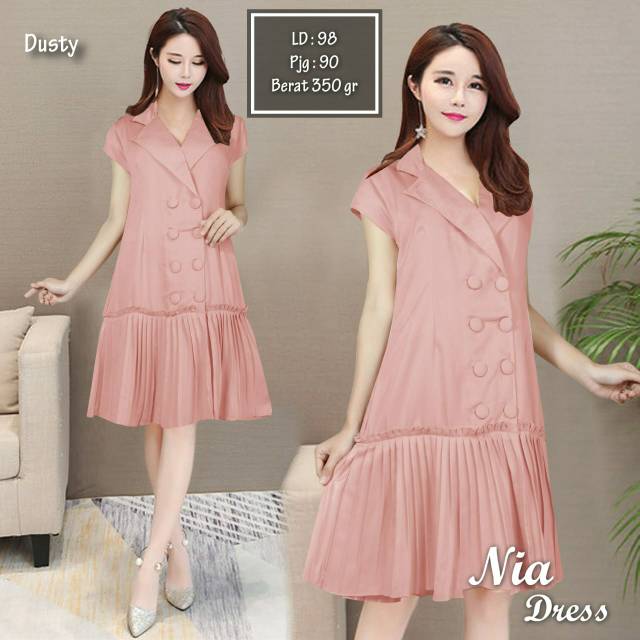 MEGASARI , GAUN PENDEK POLOS DRESS