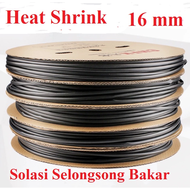 Heatshrink Heat Shrink Selang Tube Selonsong Selang Bakar 16mm 16 mm