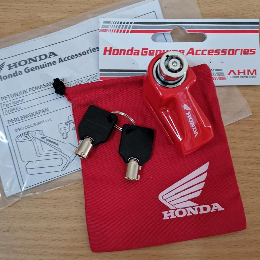 Harga Baru✨ Gembok Cakram Motor Honda Original Kunci Rem Disc Lock Motor Asli AHM Pengaman Anti Mali