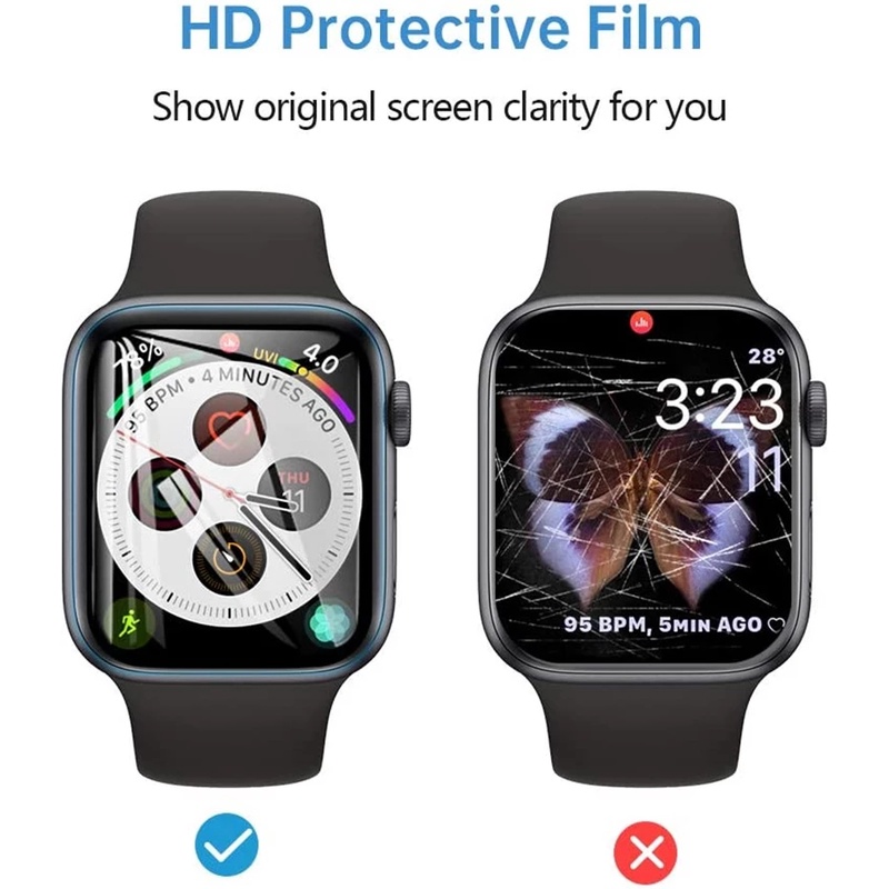 Pelindung Layar Tpu Bening Hd Flexible Untuk For Apple Watch Seri 7 / 6 / 5 / 4