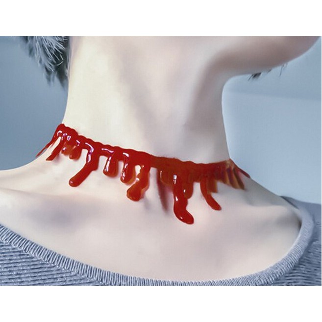 BLCH bloody choker blood drip necklace darah kalung halloween gothic