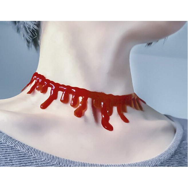 BLCH bloody choker blood darah kalung halloween gothic