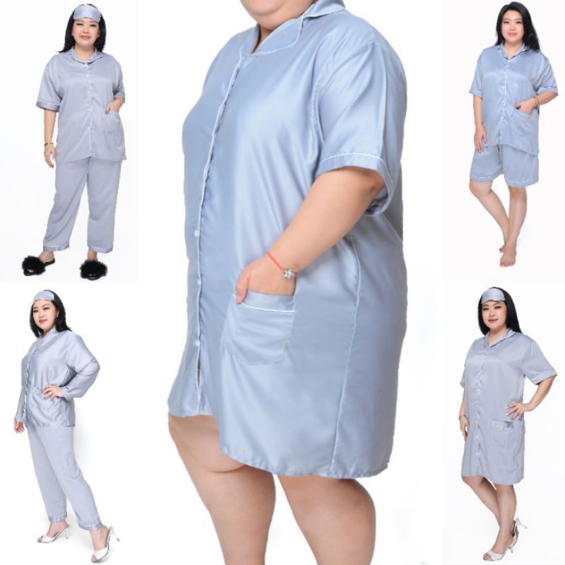 PIYAMA SATIN JUMBO WANITA/DASTER SATIN JUMBO/PIYAMA JUMBO