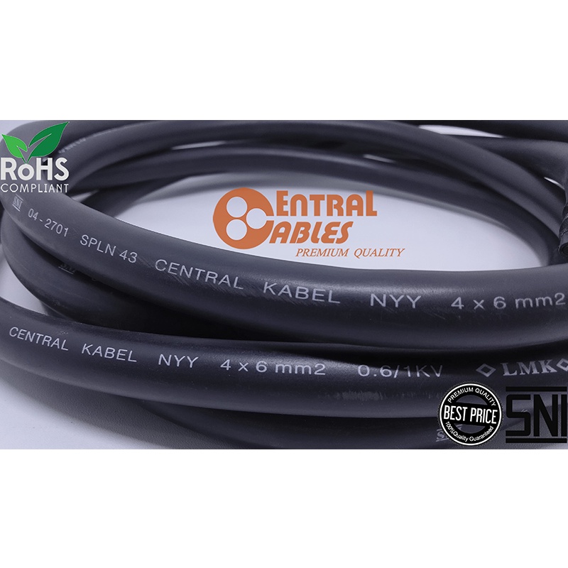 CENTRAL KABEL NYY 4x6 KABEL NYY 4 x 6 METER SNI SPLN LMK