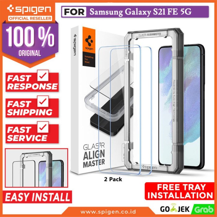 Tempered Glass Samsung Galaxy S21 FE Spigen AlignMaster Full Cover - 2 Pack