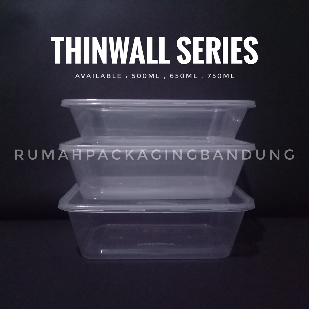 THINWALL Series merk Mega Ready 500 Ml / Kotak Plastik / Food Container Box