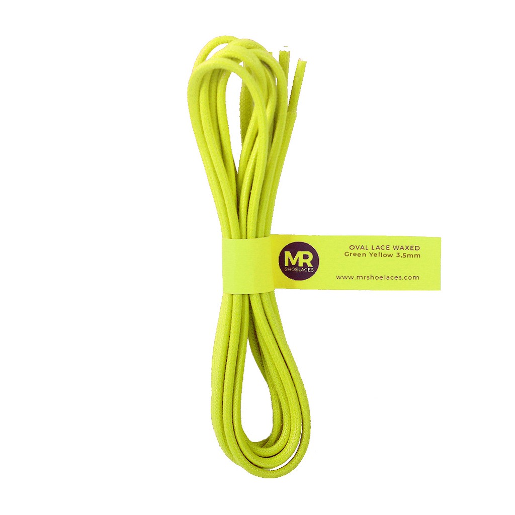 MR Shoelaces FC23 Green Yellow Tali Sepatu Lilin Oval 3.5mm (Waxed Laces) 50cm 70cm 80cm 100cm 120cm 150cm 200cm - Premium Shoelace