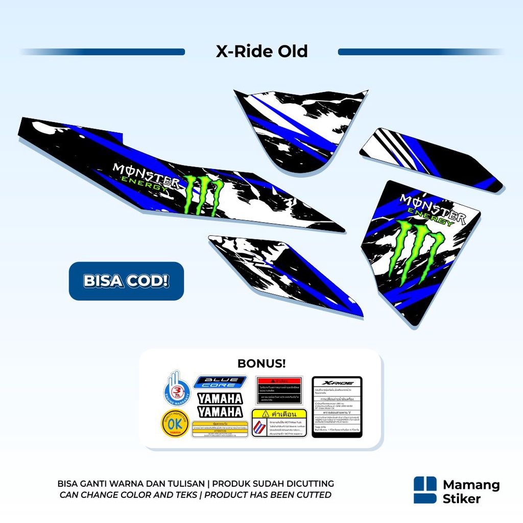 Striping XRIDE Old Variasi (15) X Ride 115 Lama Sticker Stiker Skotlet Racing Simpel Sederhana Keren