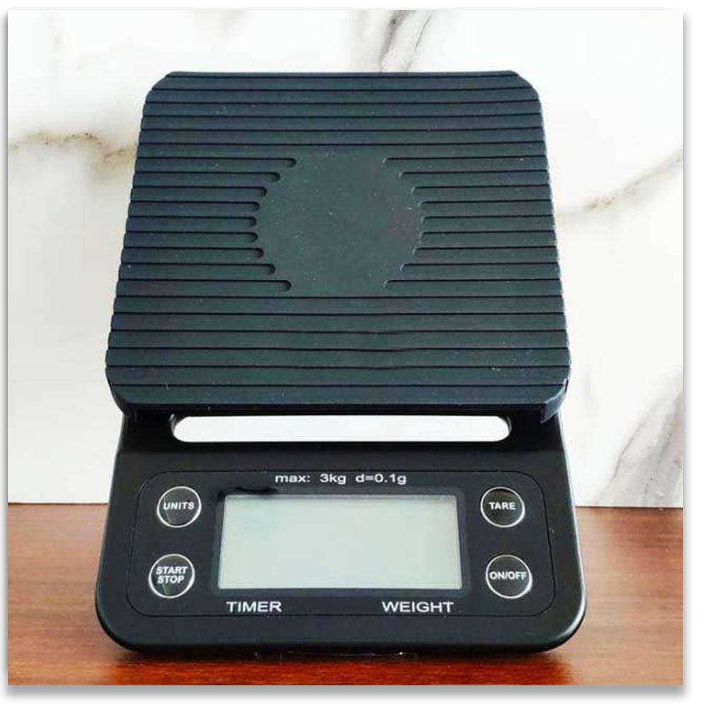 Timbangan Dapur green Light  Timer V60 Drip Coffee Scale Max 3kg 0.1g Dengan Timer Taffware Digipounds NS-CF1