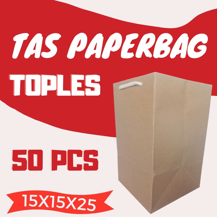 

(TERLARIS) 50Pcs Tas Kertas Paperbag Toples Kecil Paper Bag Polos Coklat Godiebag