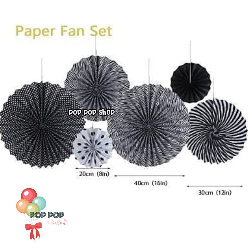 Paper Fan Dekorasi  Paper Fans Flower Kipas Bunga  Set 