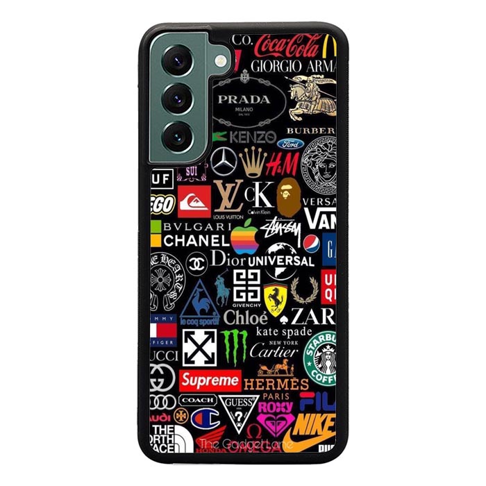 Casing brand pattern Samsung Galaxy S21 FE, S22, S22 Plus, S22 Ultra, NOTE 8, NOTE 9, NOTE 10, NOTE 