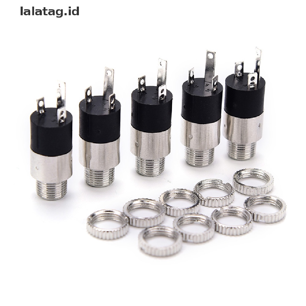 (Flyag) 5pcs PJ392 Jack Audio 3.5 &quot;Female Warna Silver Untuk Headphone