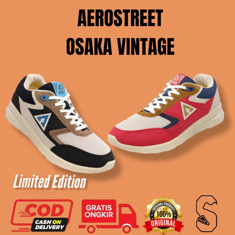 AEROSTREET OSAKA VINTAGE / OSAKA KREM BIRU HITAM / OSAKA KREM MERAH NAVY / OSAKA COKLAT / OSAKA MERA