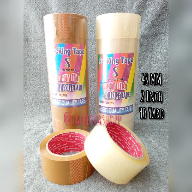 

MURAH Lakban 2inc 44mm 90 yard bening dan coklat kuat merekat
