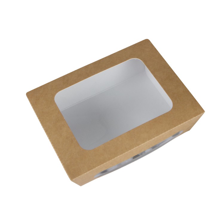 Jual Brown Kraft Paper Lunch Box Window (M) / Paper Box Windows M (10