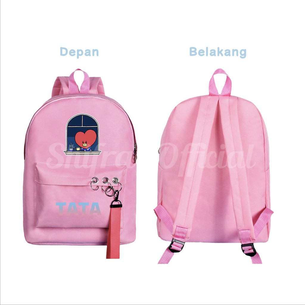 TAS RANSEL REMAJA WANITA KARAKTER BT21 UNIK LUCU SHIFRA