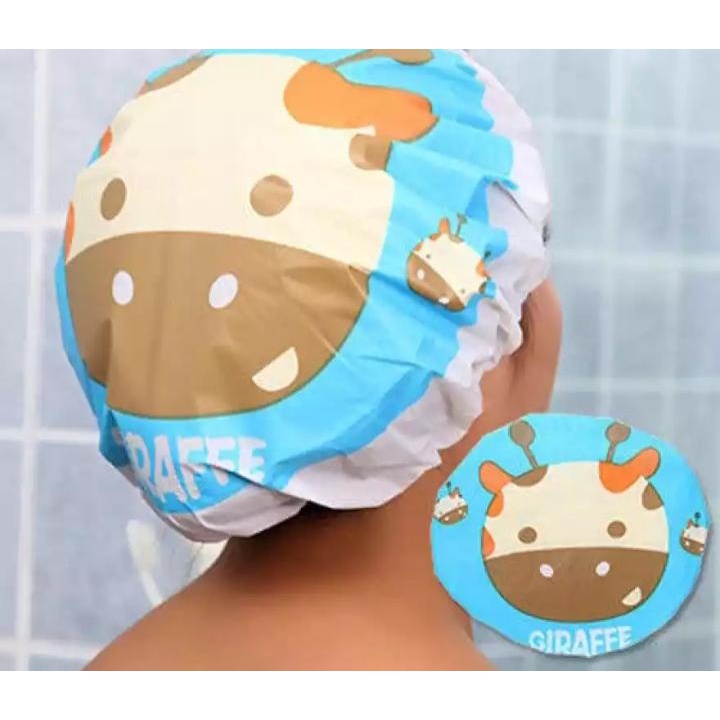 shower cap (ISI 2PCS ) motif topi keramas bath mandi bathroom hats hair caps anti air waterproof motif