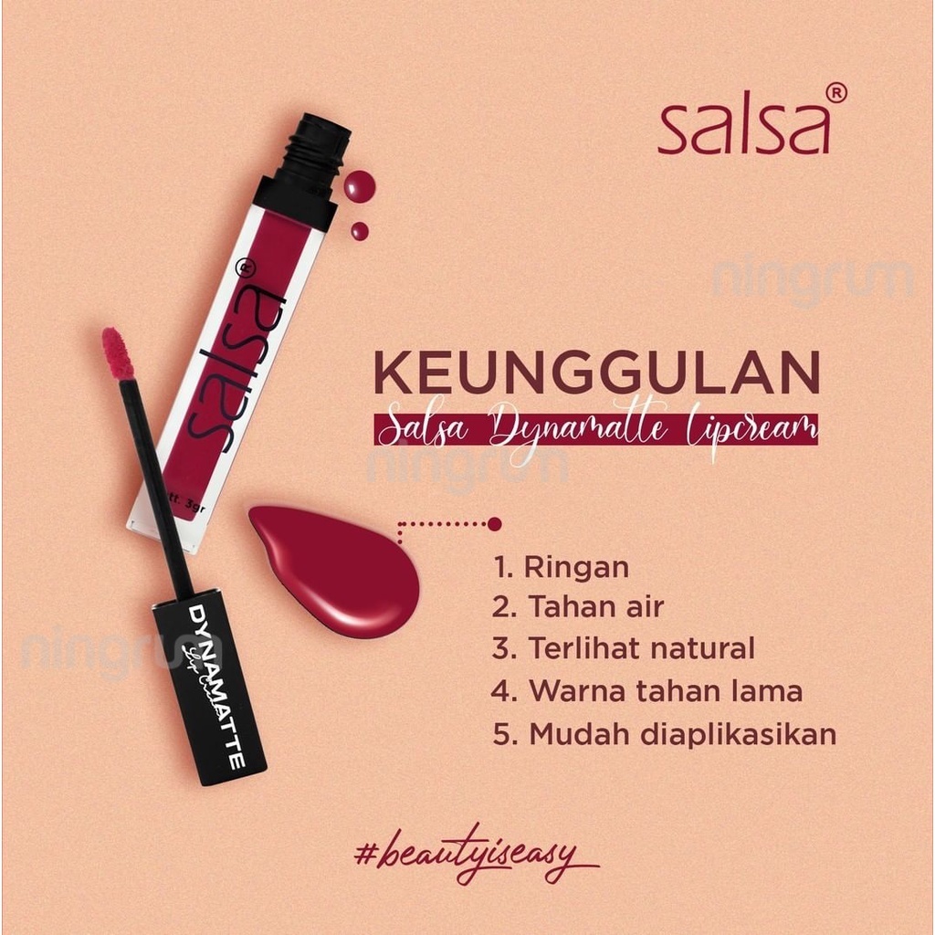 Ningrum - Salsa Dynamatte Lip Cream Long Lasting Matte Lipcream BPOM - 5409