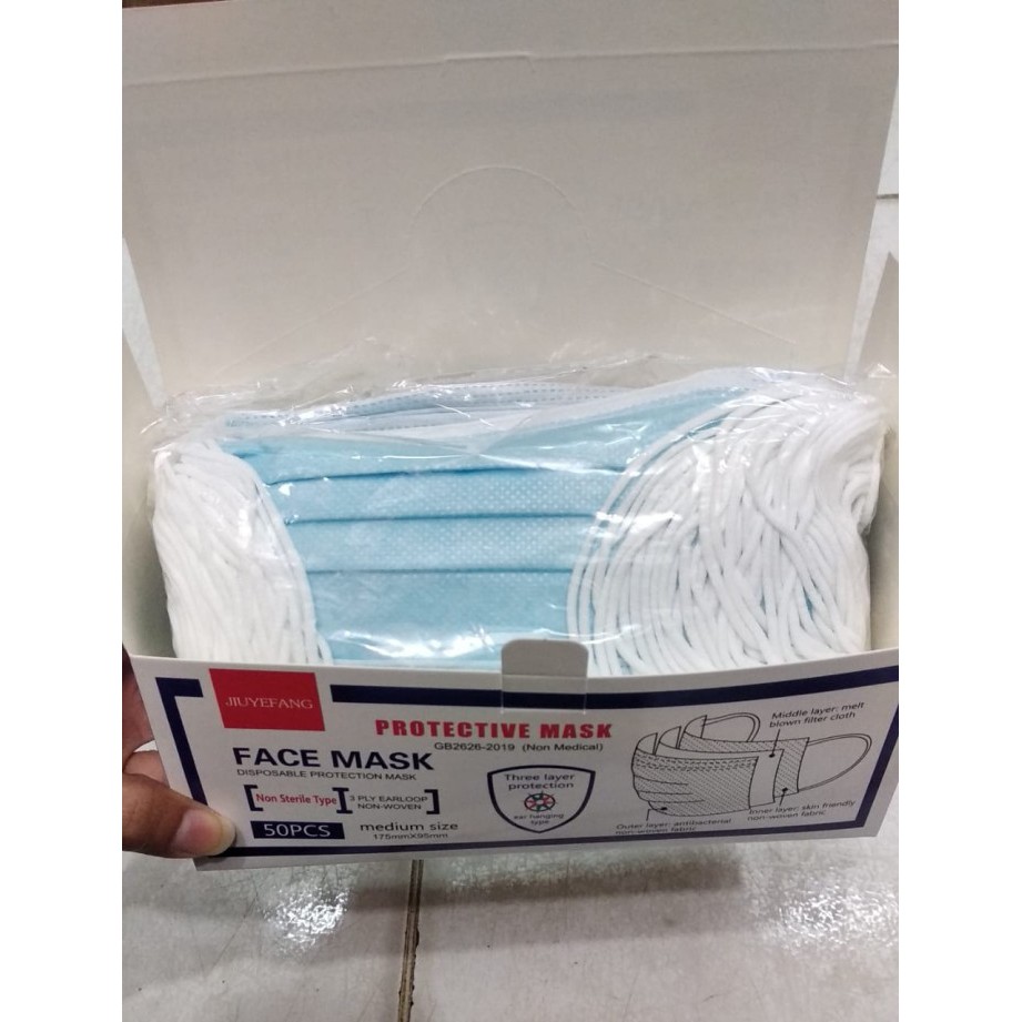 MASKER FACE MASK PROTECTIVE MASK 3 PLY 50 PCS