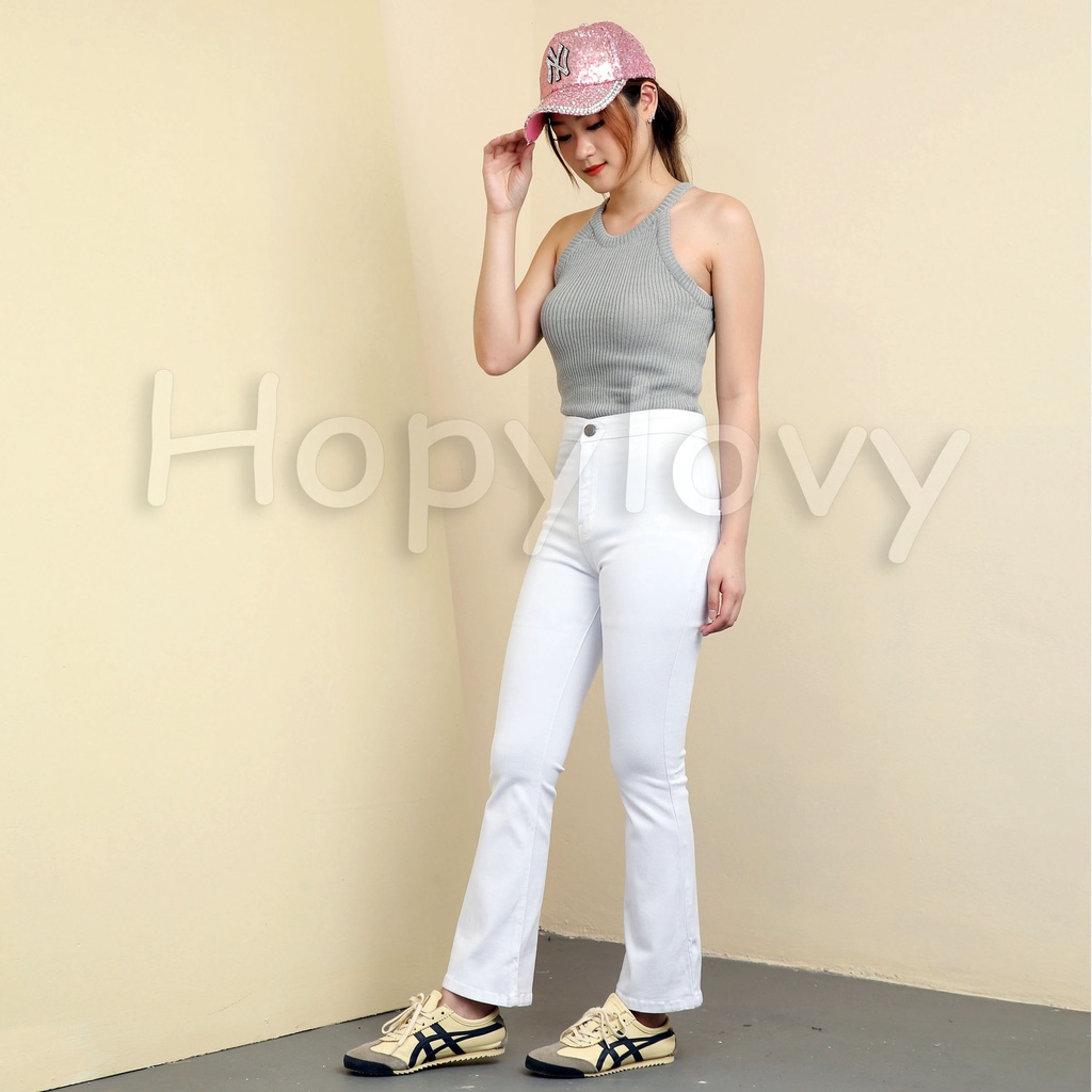 HOPYLOVY Celana Jeans Cutbray Wanita Premium Basic Highwaist Jeans Wanita Cutbray Jeans HW Aidina