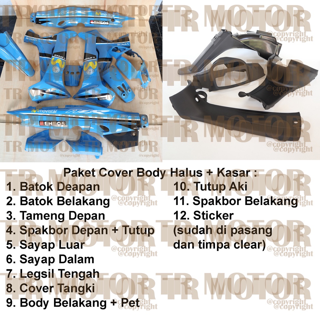 Cover Body Fizr F1zr Movistar Biru Muda Full Set Halus Cover Bodi Yamaha Fiz r