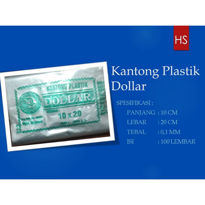 Plastik kemasan bening tipis/ Plastik Dollar 10x20