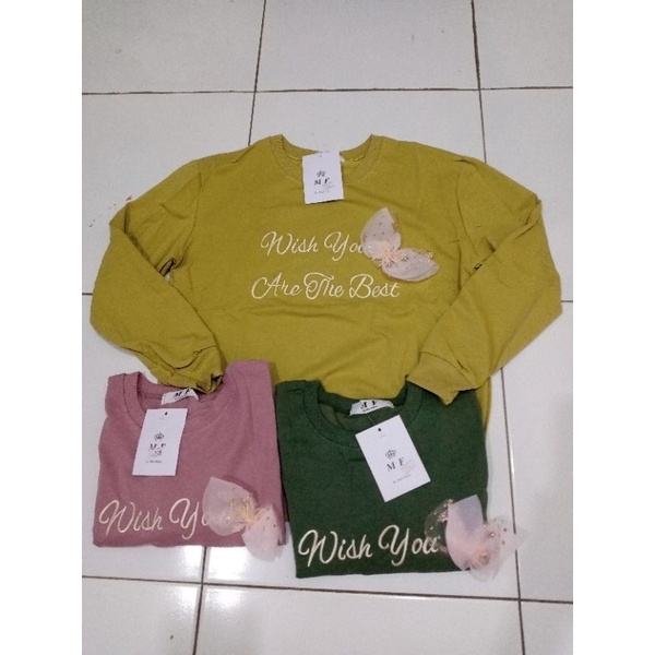 WEWEEKS OLSHOP 9730 KAOS SWEATER IMPORT MODEL PITA DEPAN/BLOUSE WANITA LD100CM