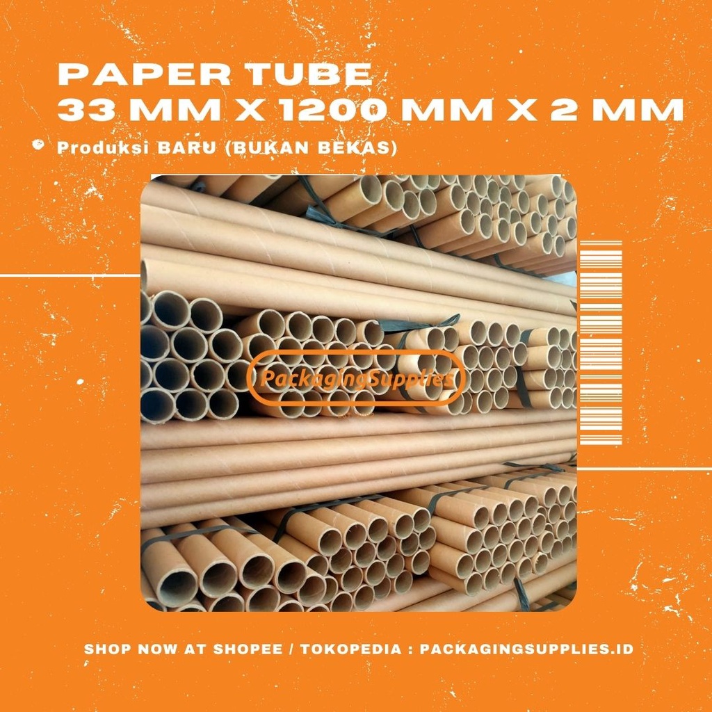 

(BARU) PAPER TUBE / TEMPAT POSTER / TABUNG KARTON STICKER TANPA TUTUP Diameter 3 CM x 120 CM | packagingsupplies.id