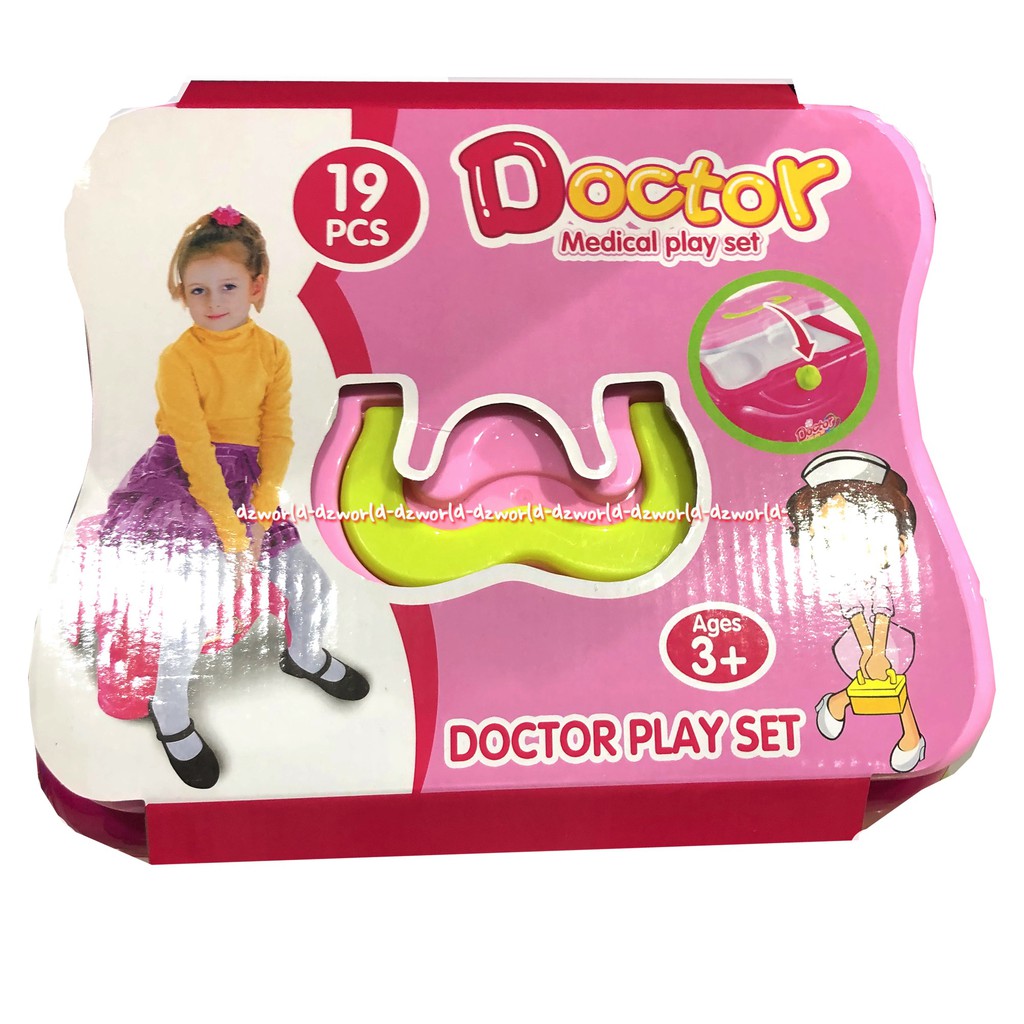 Doctor Medical Play Set Mainan Dokteran Dengan Kursi Warna Pink dan Biru 19pcs