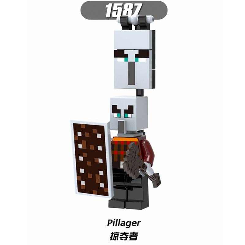Lego Pillager Minifigure Minecraft Mine Craft Steve Golem Bricks Figure