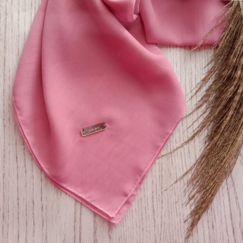HIJAB SEGI EMPAT POLOS FATIMAH HIJAB POLLYCOTTON | BELLA SQUARE PREMIUM KERUDUNG POLOS-DUSTY PINK