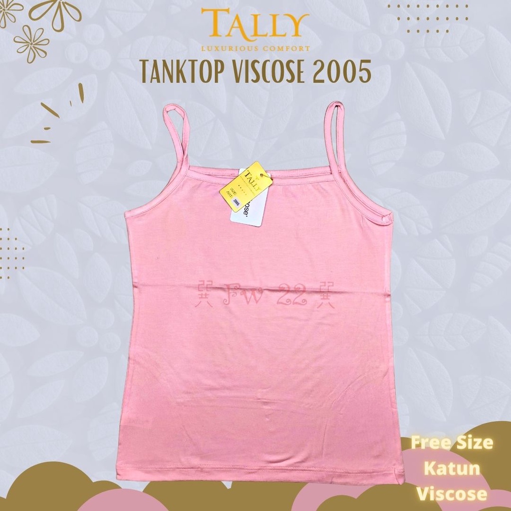 Tanktop Tally 2005 Berbahan Katun Viscose Lembut dan Tali Pundak Kecil untuk Dalaman Sehari - hari