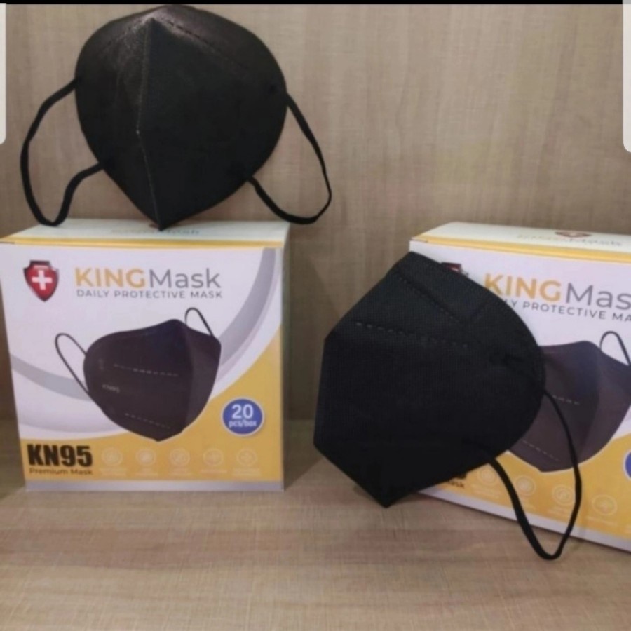 Masker King Mask KN95 5 ply premium medis kemenkes isi 20 HITAM