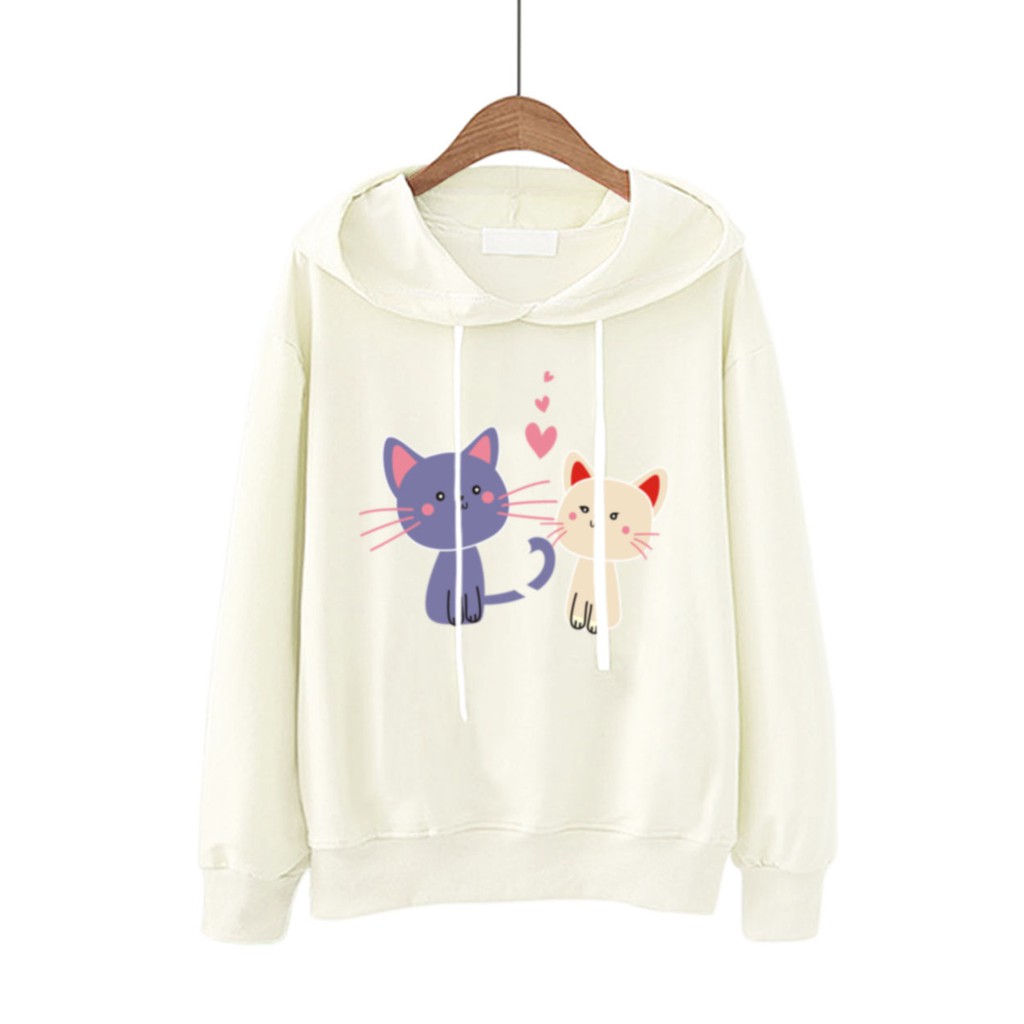 Bess - Sweater Hoodie Murah / Sweater Hoodie Wanita 2 CUTE CAT