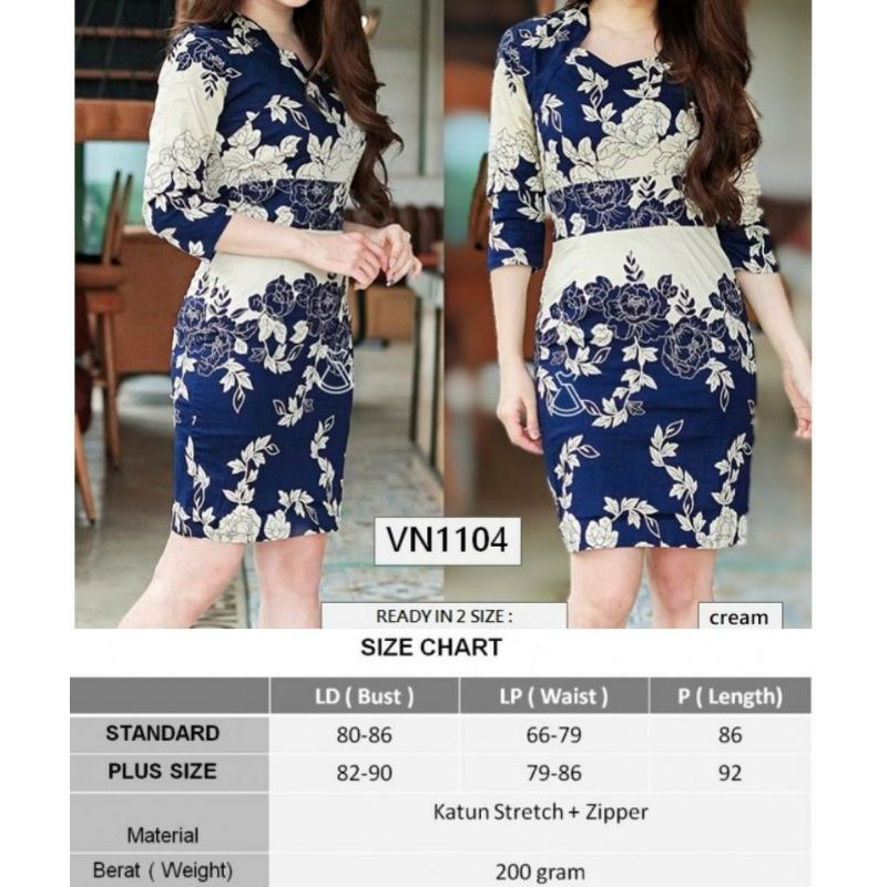 VN1104 BODYCON DRESS PESTA SERAGAM KANTOR KATUN IMPORT PREMIUM MURAH GROSIR REALPIC