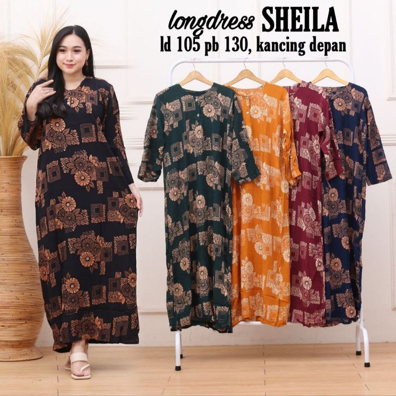 Daster panjang cabut warna Salwa Thalea sheila bahan rayon dada kancing depan busui bumil lengan panjang harga grosir murah wanita-LG cabut sheila