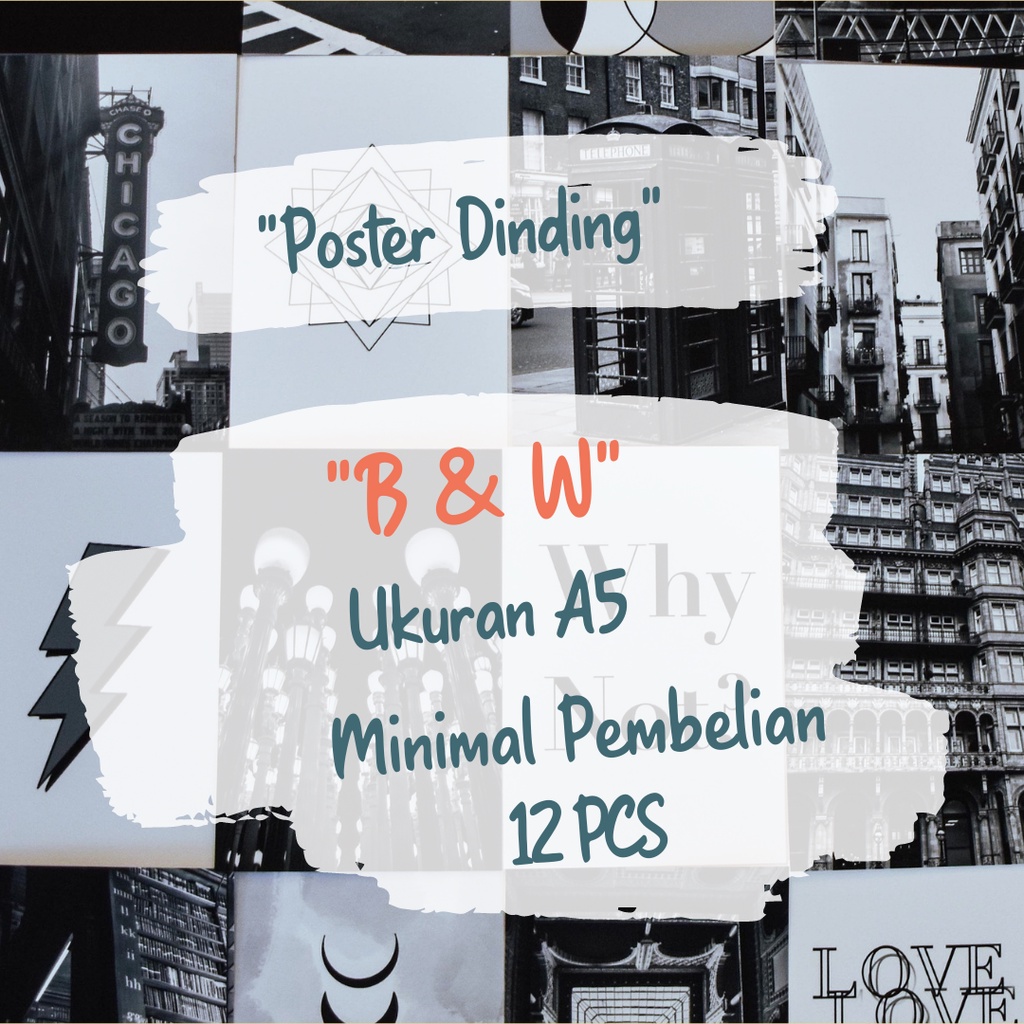 POSTER BLACK & WHITE | POSTER DINDING AESTHETIC | POSTER MURAH | POSTER ESTETIK (HARGA SATUAN)