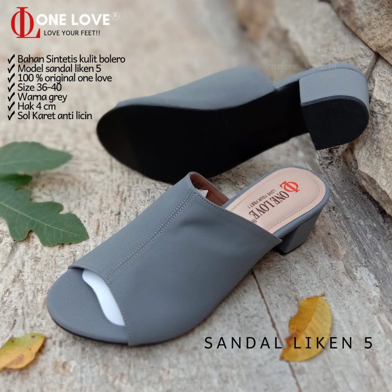 Sandal One Love Hak Bustong Wanita Sepatu Tutong wanita kewe Original by One Love