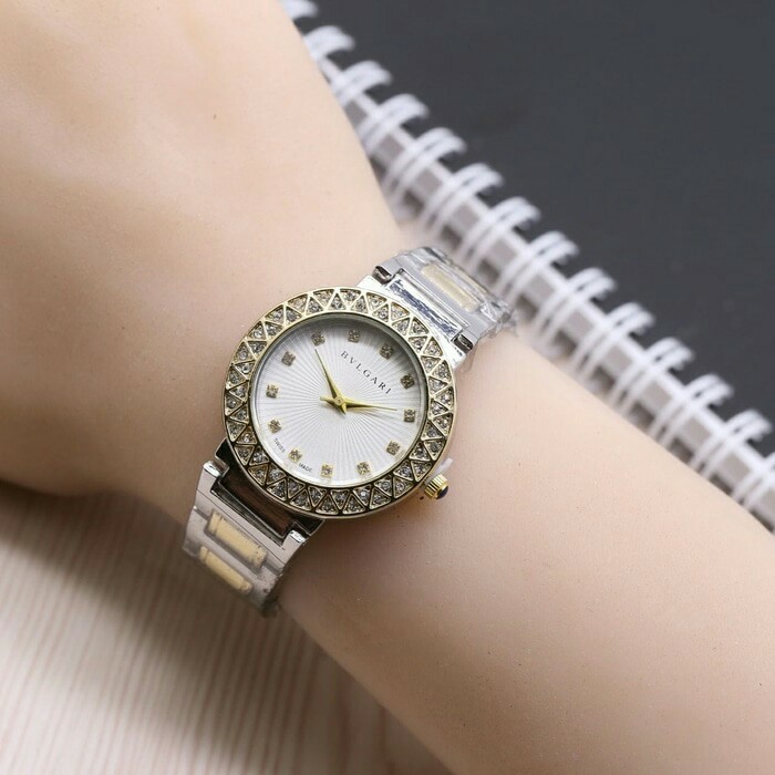 murah jam tangan wanita laris Bvlgari / jtr 1115 kombinasi