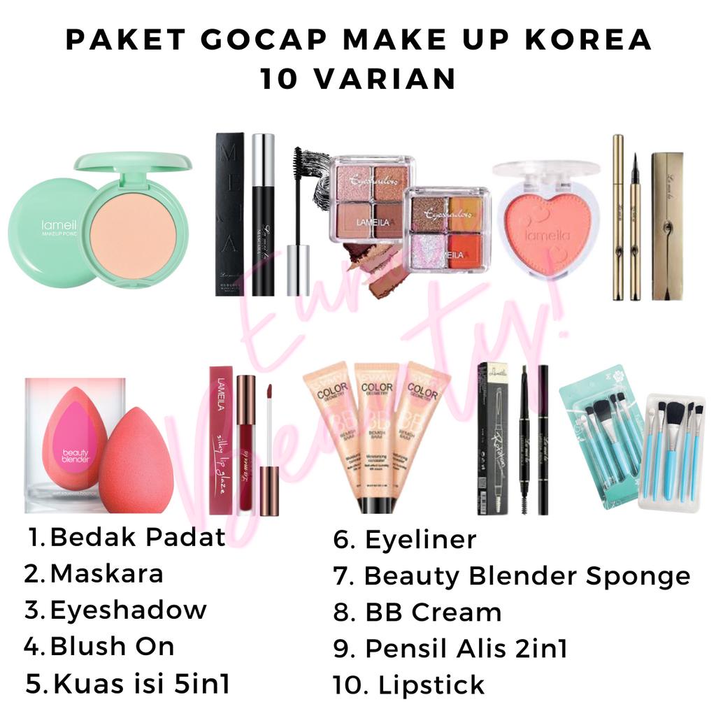 Promo Paket Gocap 10in1 Alat Make Up Korea - Lengkap, Murah, dan Berkualitas untuk Tampil Cantik