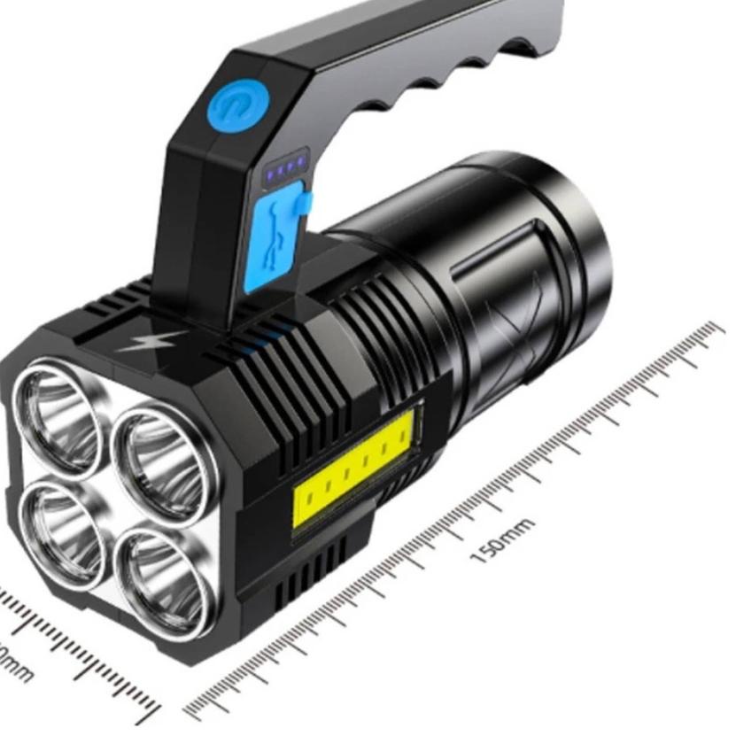 Paket Khusus L20 Senter LED Sorot Jarak Jauh 4 LED Dan COB Light Super Terang Anti Air Waterproof Se