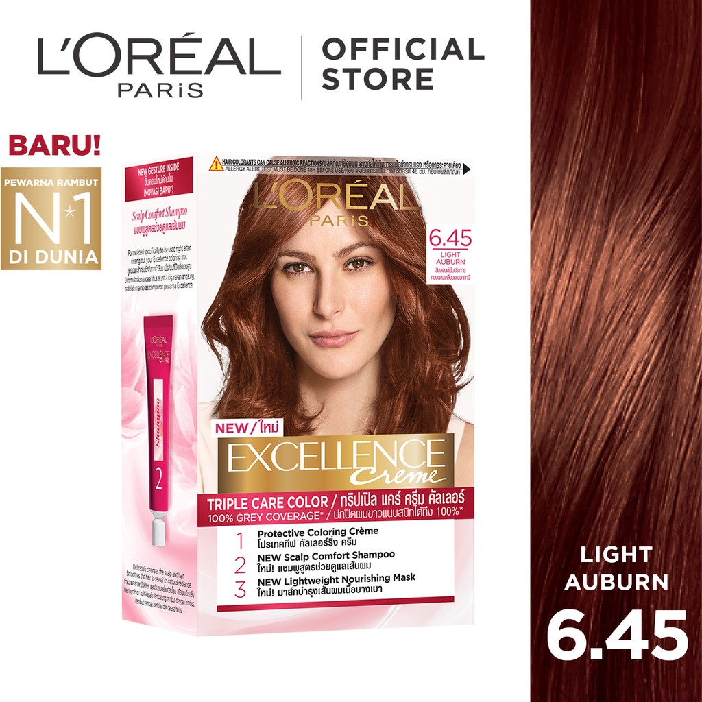  L Oreal  Paris Excellence Creme 6 45 Cat  Rambut  Light 