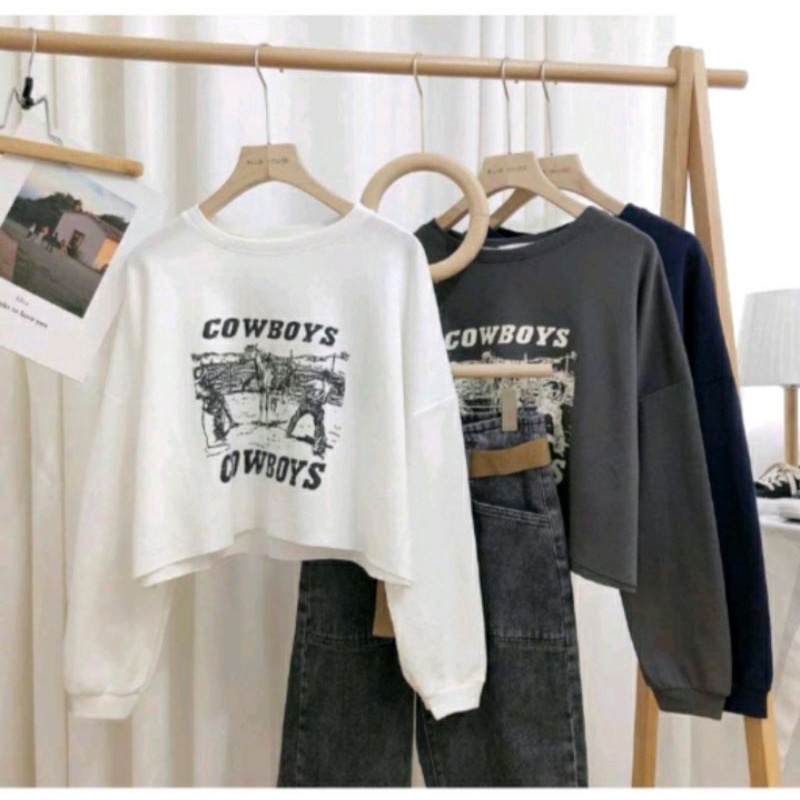 COWBOYS SWEATER CROOPE CREWNECK WANITA