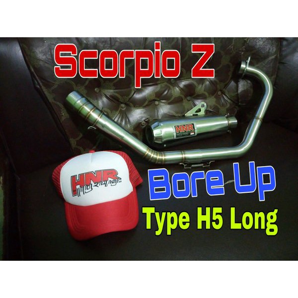 Knalpot Racing Kompetisi Yamaha  Scorpio Z type H5 Long Stainless by HNR Product