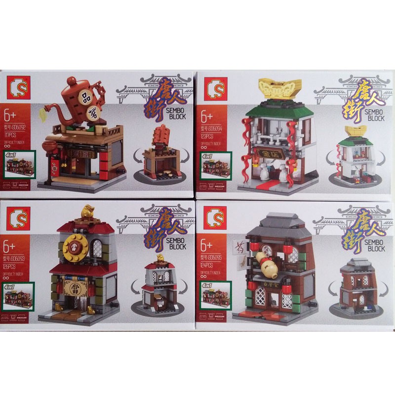 Sembo Block SD6092-95 4in1 Imlek Edition Minifigure Set isi 4