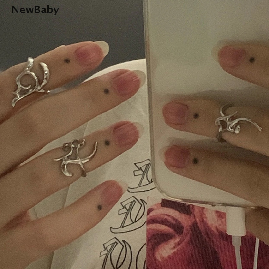Newbaby 3pcs / Set Cincin Pelindung Ujung Jari Asimetris Gaya Punk Untuk Bayi