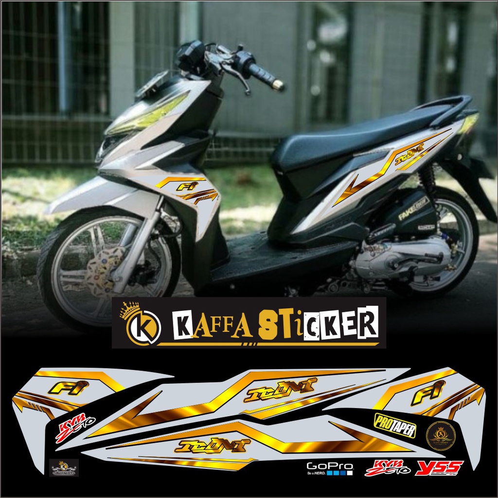STRIPING STIKER VARIASI MOTOR HONDA BEAT STREET NEW ESP SILVER