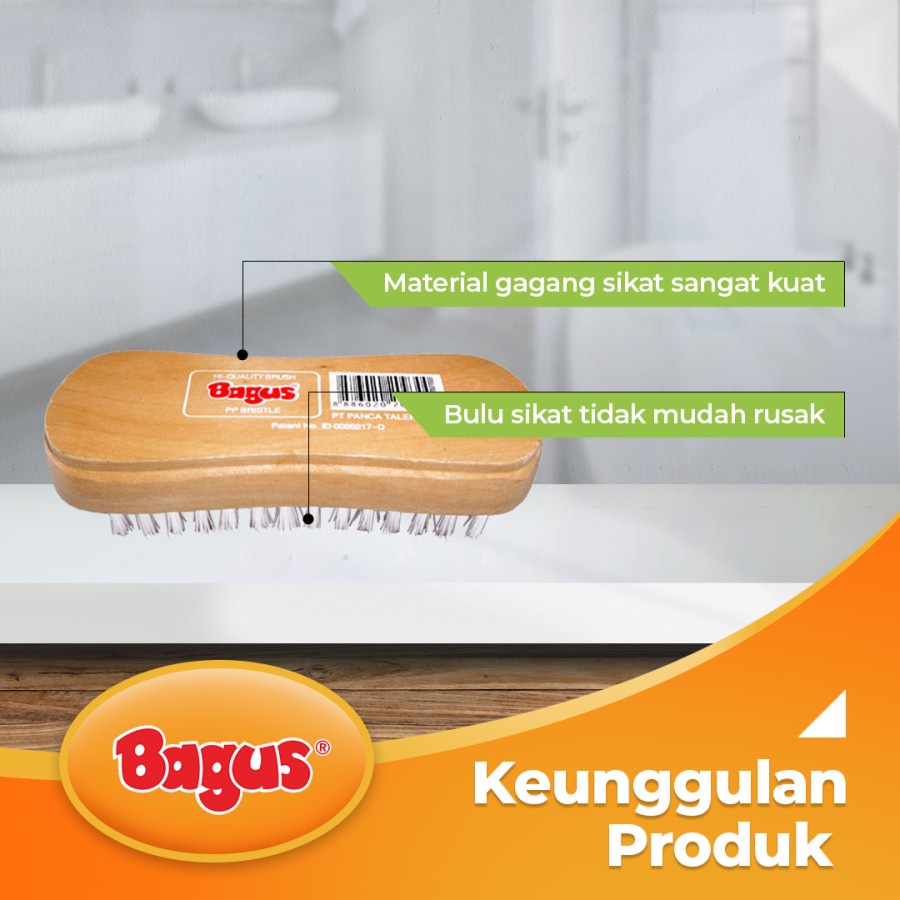 BAGUS SIKAT PAKAIAN GAGANG KAYU - SIKAT TOILET LANTAI SEPATU