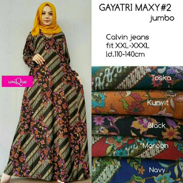 Gayatri Maxy #2, baju batik, batik wanita, gamis, baju gamis wanita,baju ori by unique,baju real pic